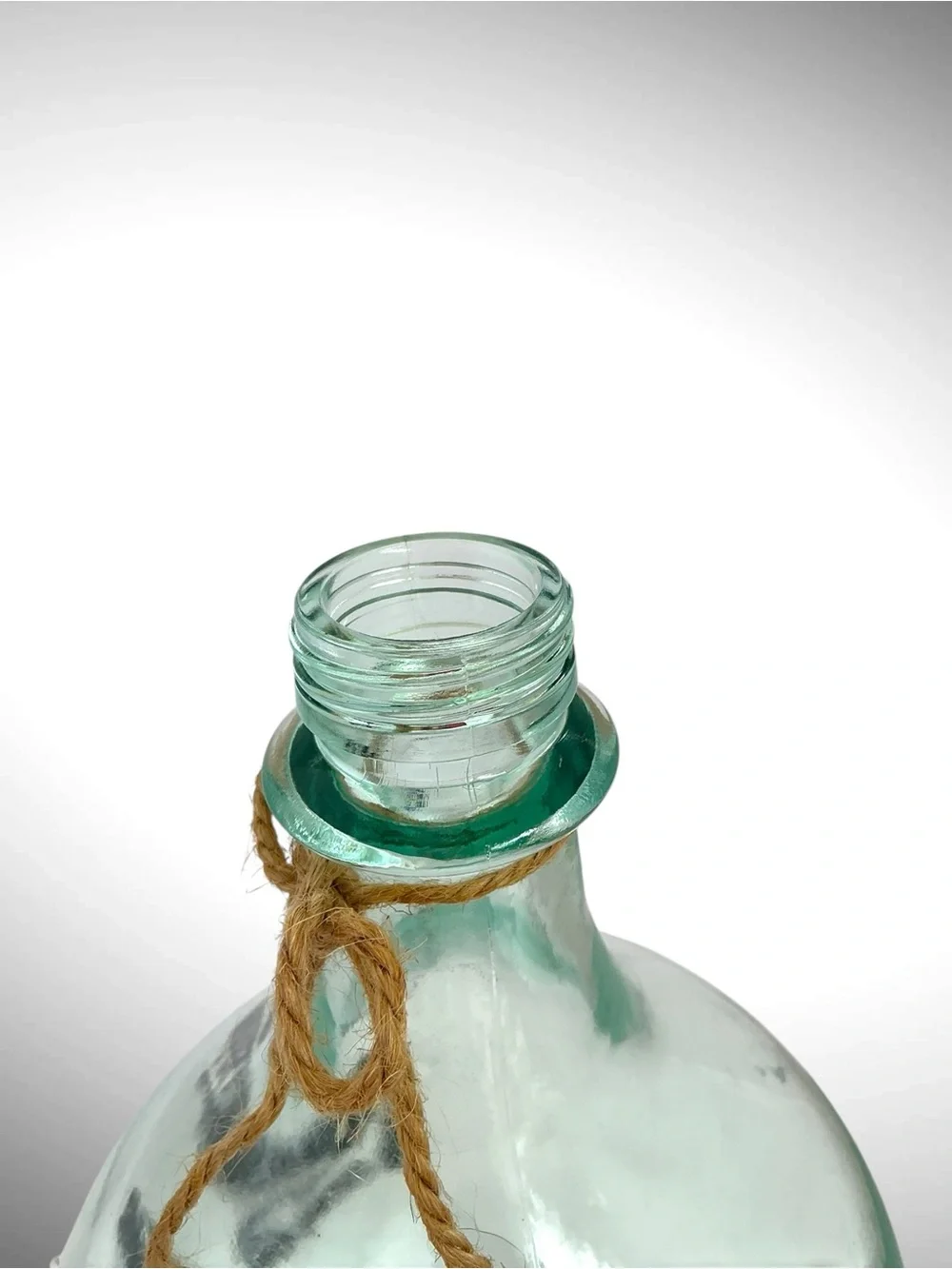 Vintage Glass Bank Jug Bottle Green Tint Primitive Coin Bank